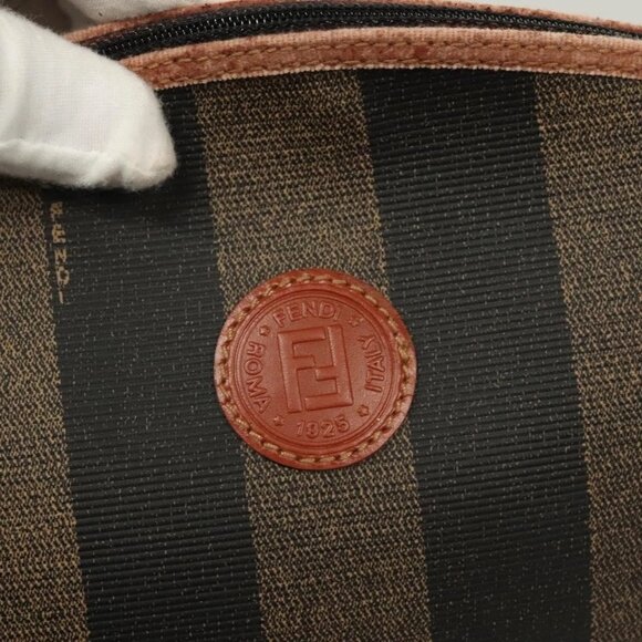 FENDI Pecan Canvas Pouch Black Brown gold Auth - Picture 9 of 15